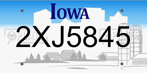 2XJ5845 Iowa License Plate