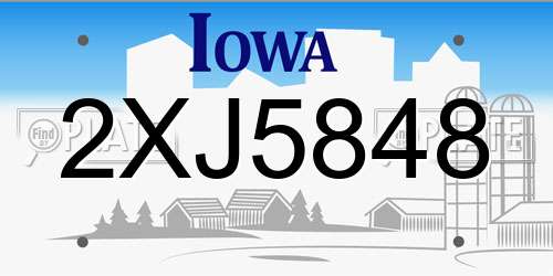 2XJ5848 Iowa License Plate