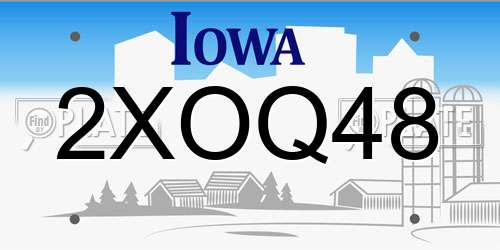 2XOQ48 Iowa License Plate