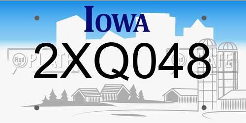 2XQ048 Iowa License Plate