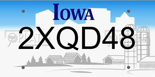2XQD48 Iowa License Plate