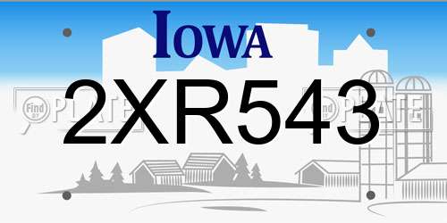 2XR543 Iowa License Plate