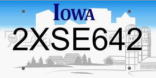2XSE642 Iowa License Plate