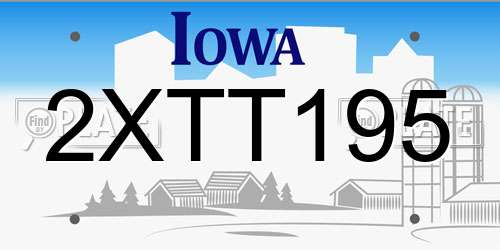 2XTT195 Iowa License Plate