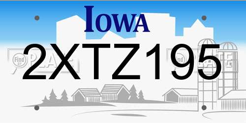 2XTZ195 Iowa License Plate