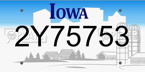 2Y75753 Iowa License Plate
