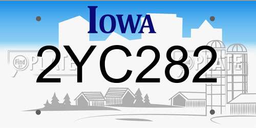2YC282 Iowa License Plate