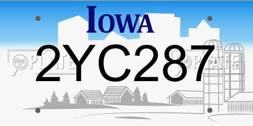 2YC287 Iowa License Plate
