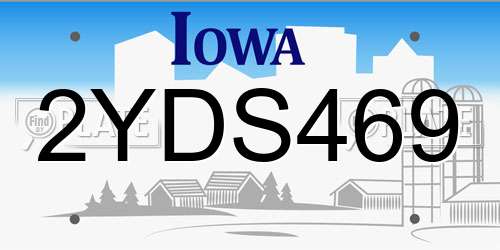 2YDS469 Iowa License Plate