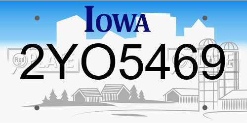 2YO5469 Iowa License Plate