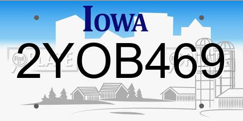 2YOB469 Iowa License Plate