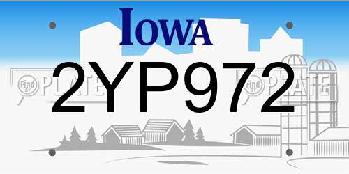 2YP972 Iowa License Plate