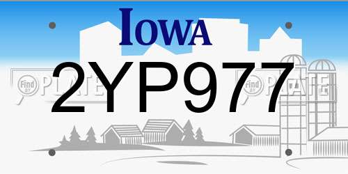 2YP977 Iowa License Plate