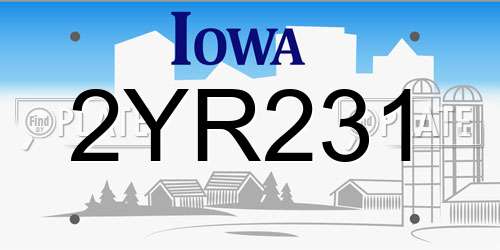 2YR231 Iowa License Plate