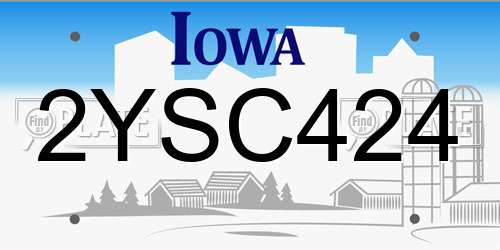 2YSC424 Iowa License Plate