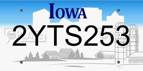 2YTS253 Iowa License Plate
