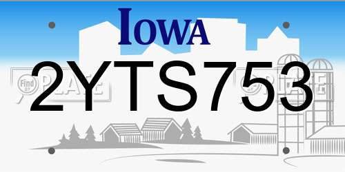 2YTS753 Iowa License Plate