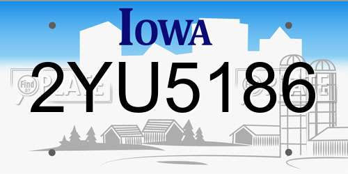 2YU5186 Iowa License Plate