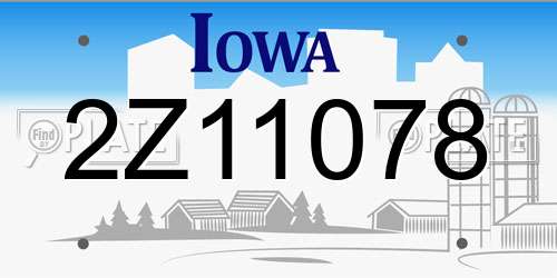 2Z11078 Iowa License Plate