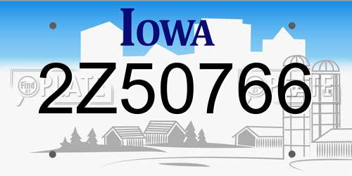 2Z50766 Iowa License Plate