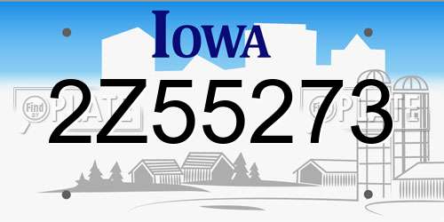 2Z55273 Iowa License Plate
