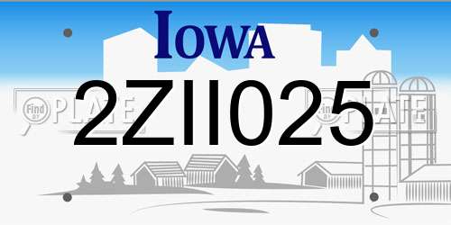 2ZII025 Iowa License Plate