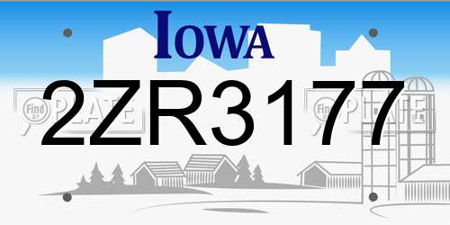 2ZR3177 Iowa License Plate