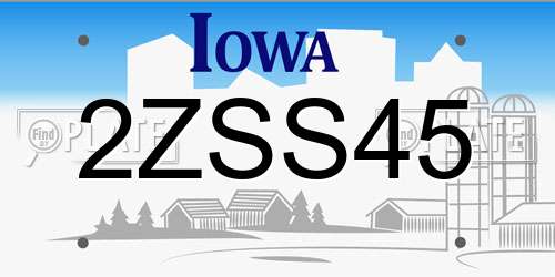 2ZSS45 Iowa License Plate