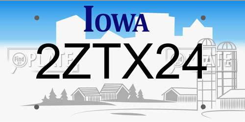 2ZTX24 Iowa License Plate