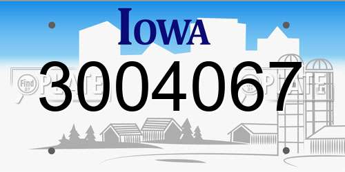 3004067 Iowa License Plate