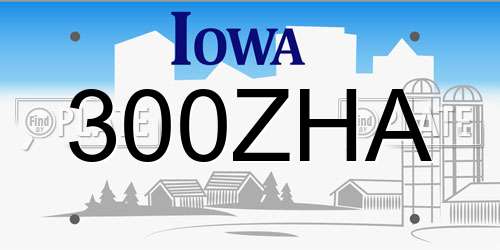 300ZHA Iowa License Plate