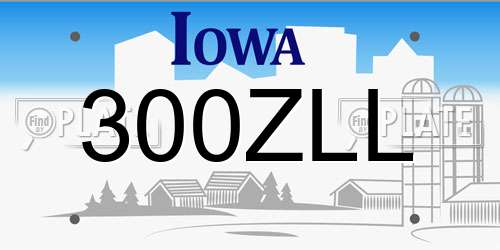 300ZLL Iowa License Plate