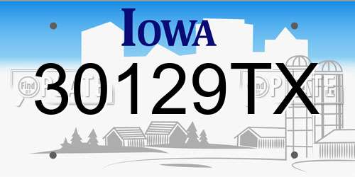 30129TX Iowa License Plate