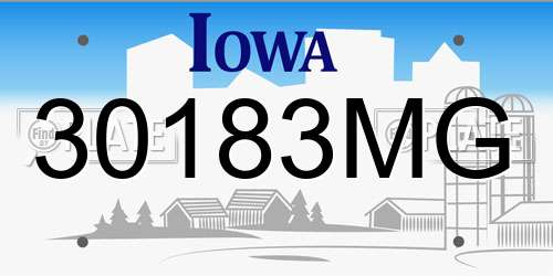 30183MG Iowa License Plate