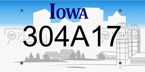 304A17 Iowa License Plate