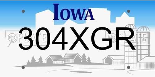 304XGR Iowa License Plate