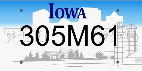 305M61 Iowa License Plate