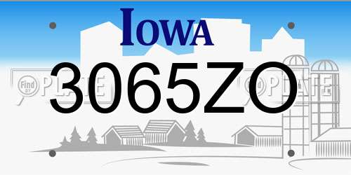 3065ZO Iowa License Plate