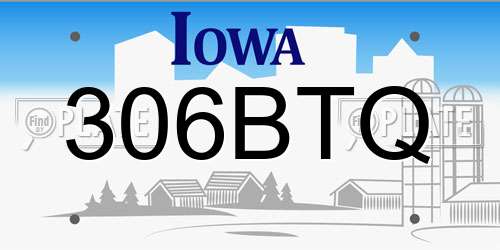 306BTQ Iowa License Plate