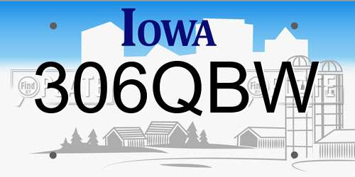 306QBW Iowa License Plate