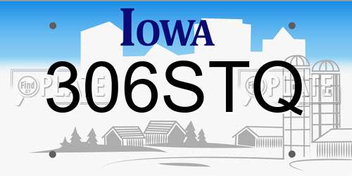 306STQ Iowa License Plate