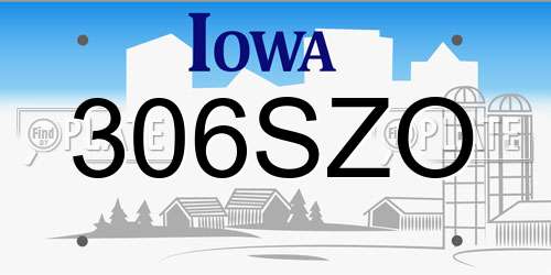 306SZO Iowa License Plate
