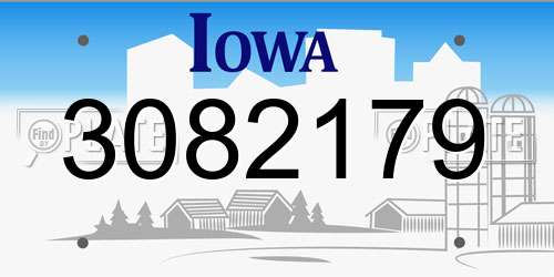 3082179 Iowa License Plate