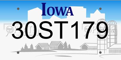 30ST179 Iowa License Plate