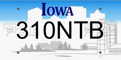310NTB Iowa License Plate