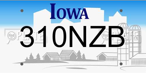 310NZB Iowa License Plate