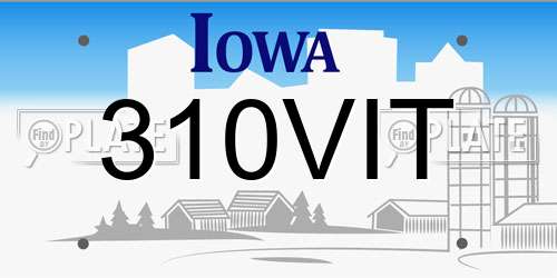 310VIT Iowa License Plate