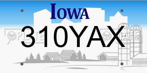 310YAX Iowa License Plate