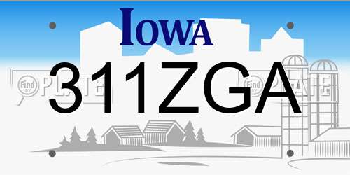 311ZGA Iowa License Plate