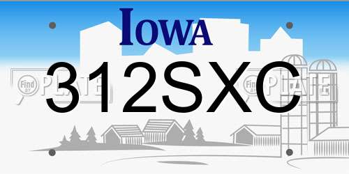 312SXC Iowa License Plate